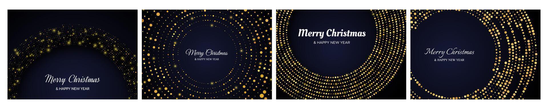 Merry Christmas backgrounds with gold glitter pattern vector