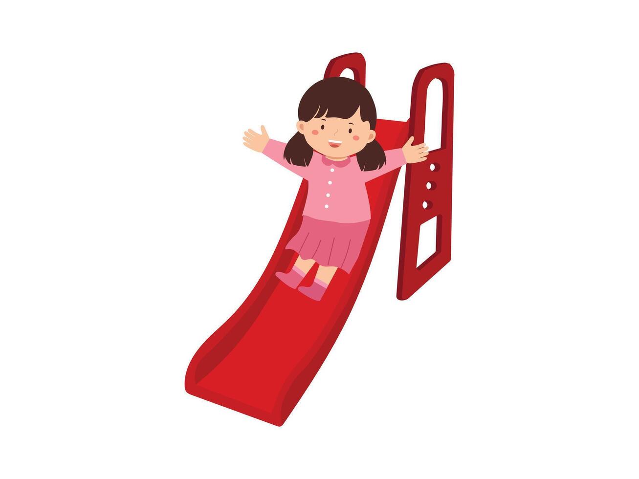 Girl playing on Playground Slide vector