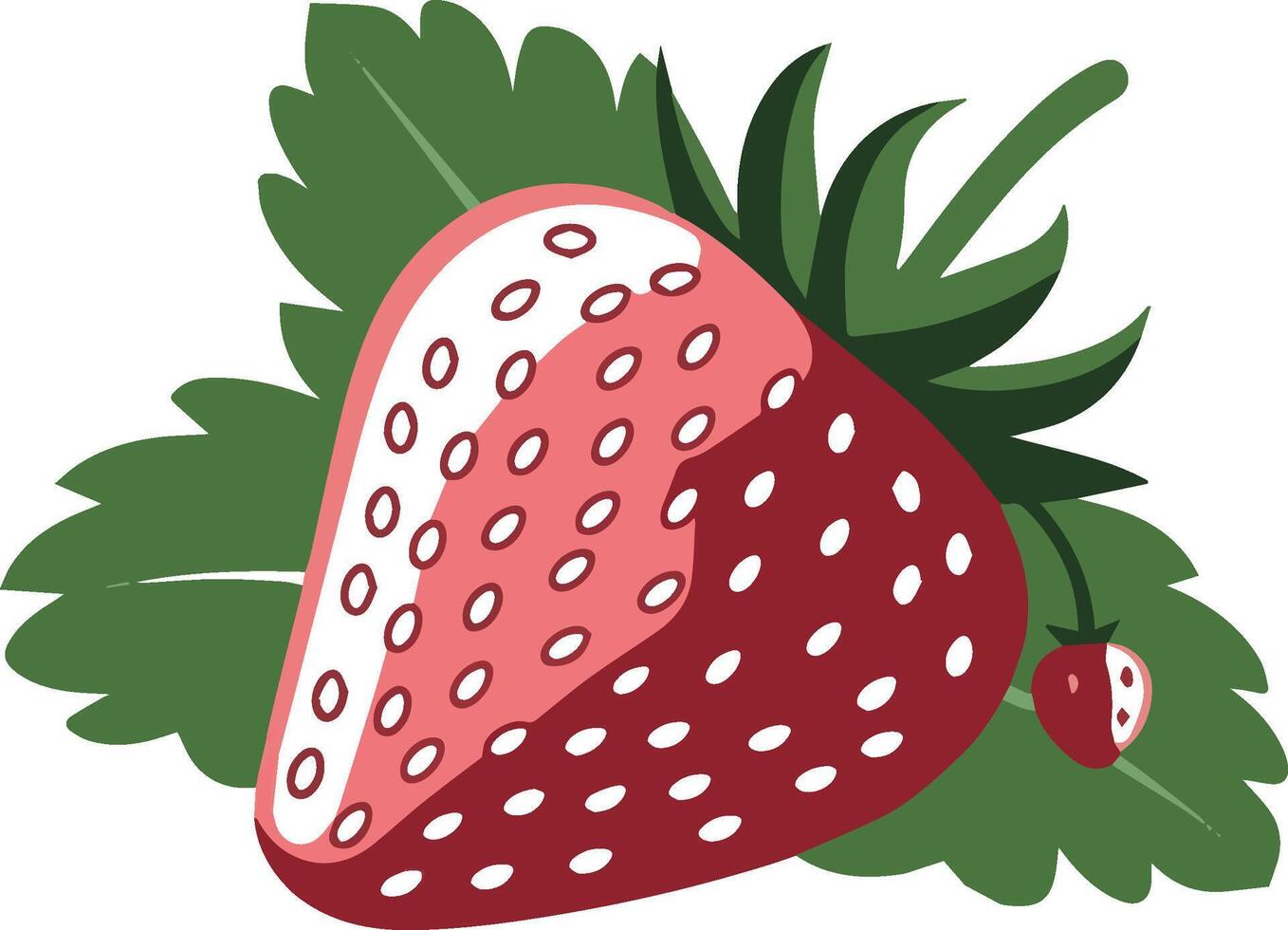 Tropical Strawberry Illustration - Trendy Design vector
