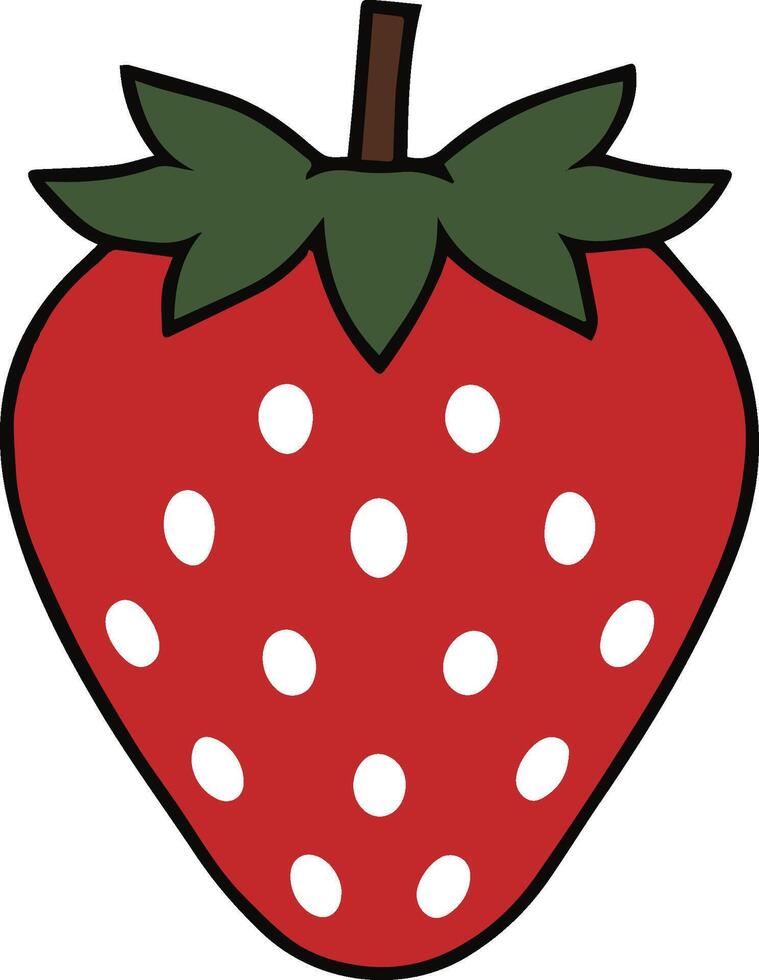 Minimalist Strawberry Icon - Editable and Scalable vector