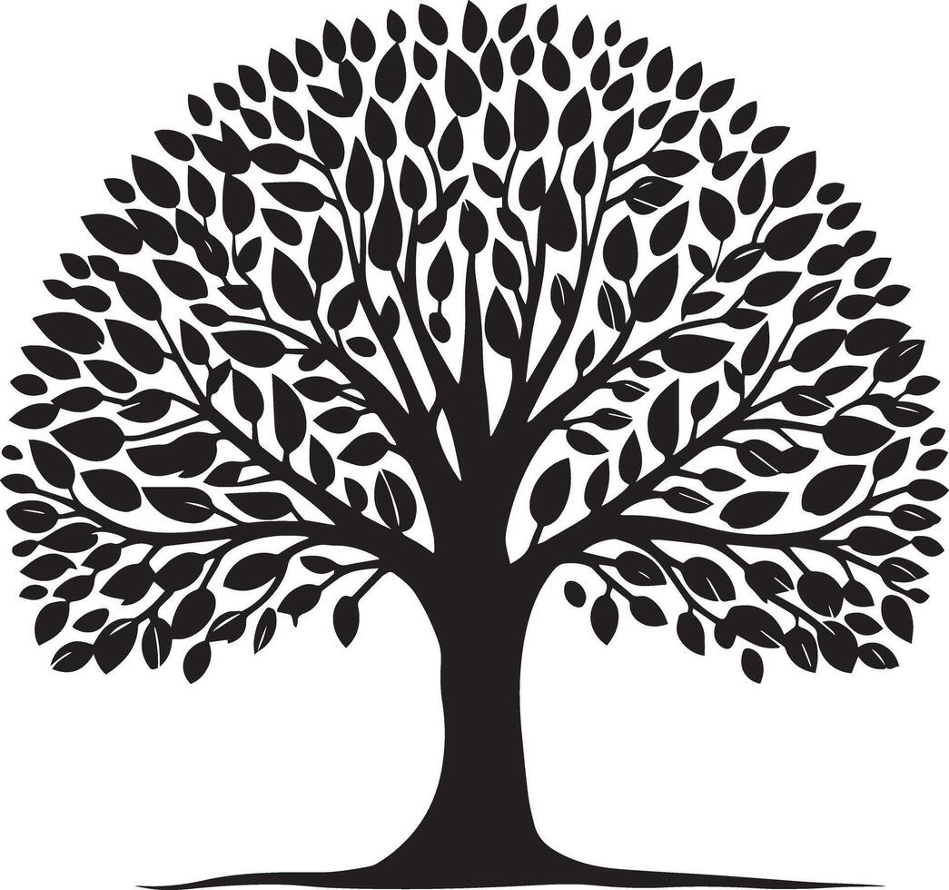 Minimalist Tree Silhouette Art for Creative Projects vector