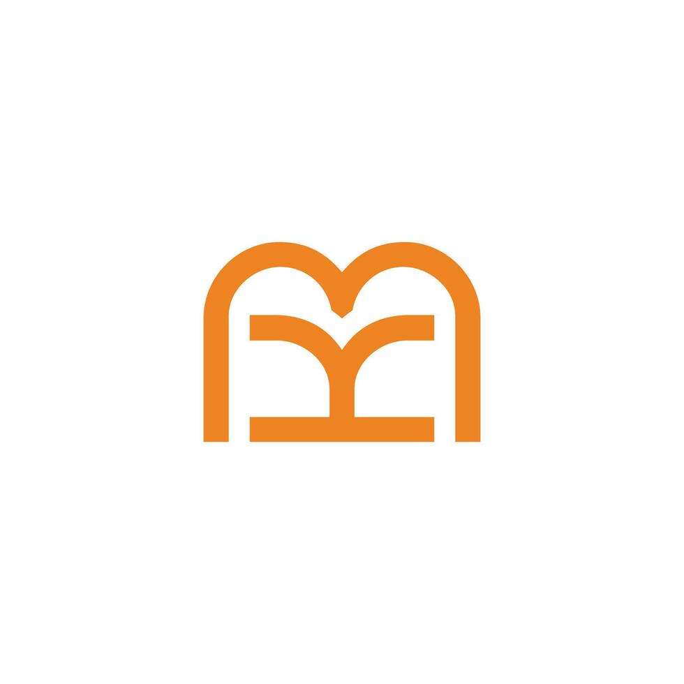 letters mk my simple geometric line logo vector