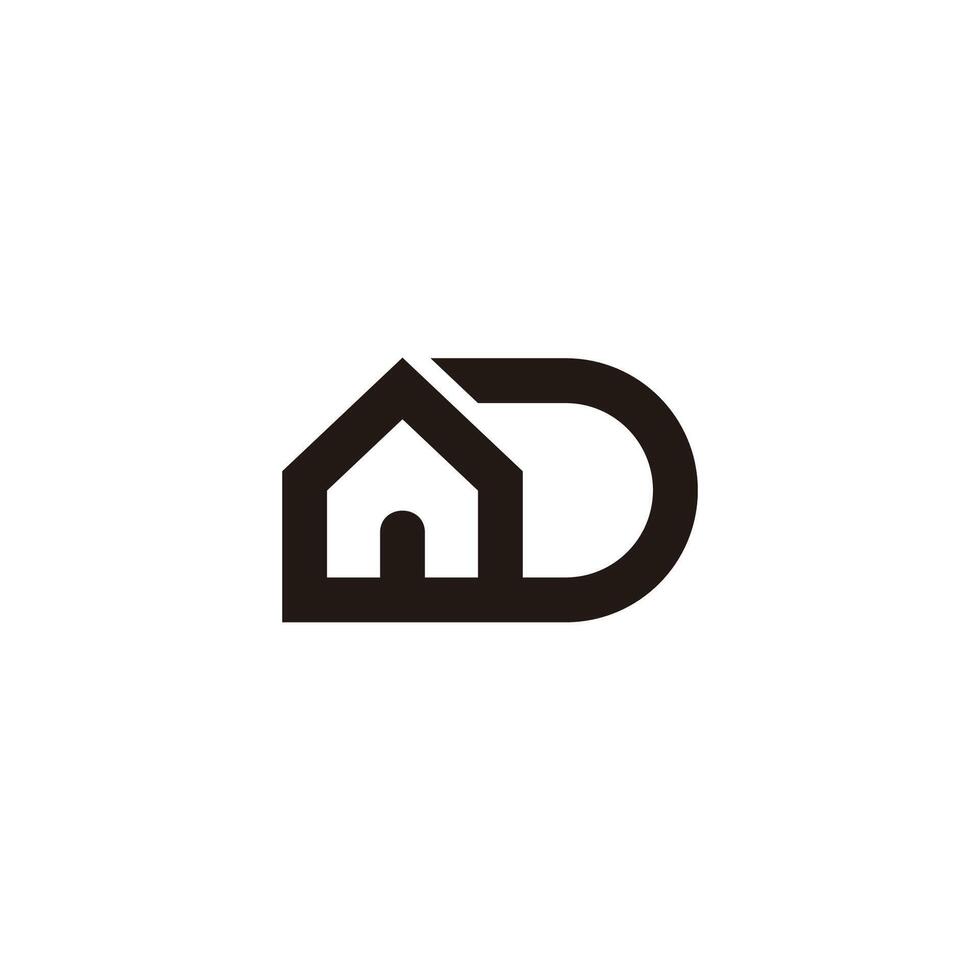 letters d simple home geometric lines logo vector