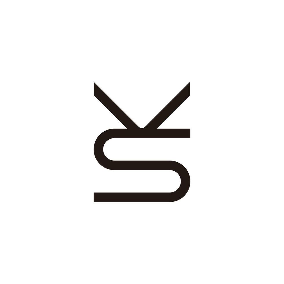 letter vs simple sv thin geometric line vector