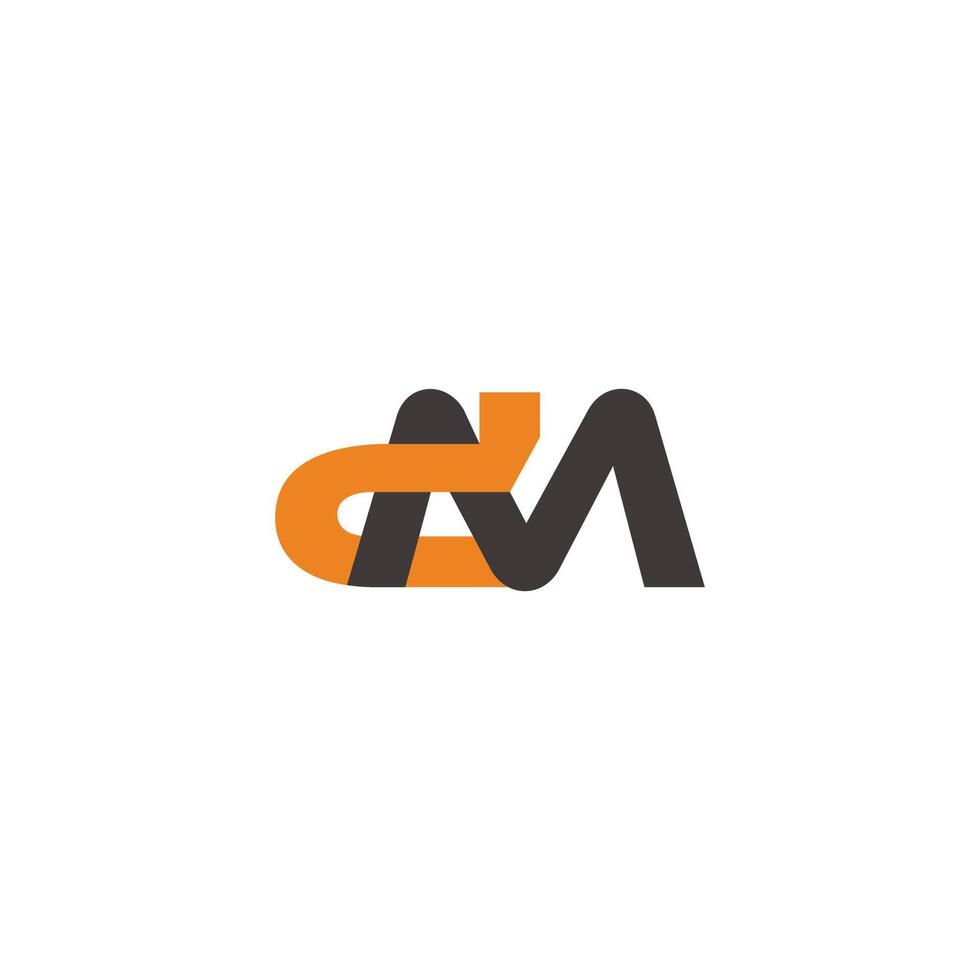 letters md linked pverlap colorful font logo vector