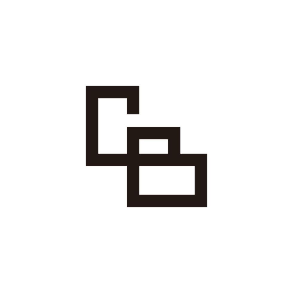 letters cb basic shape simple geometric linked logo vector