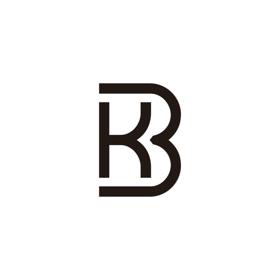 letters kb simple geometric linear logo vector