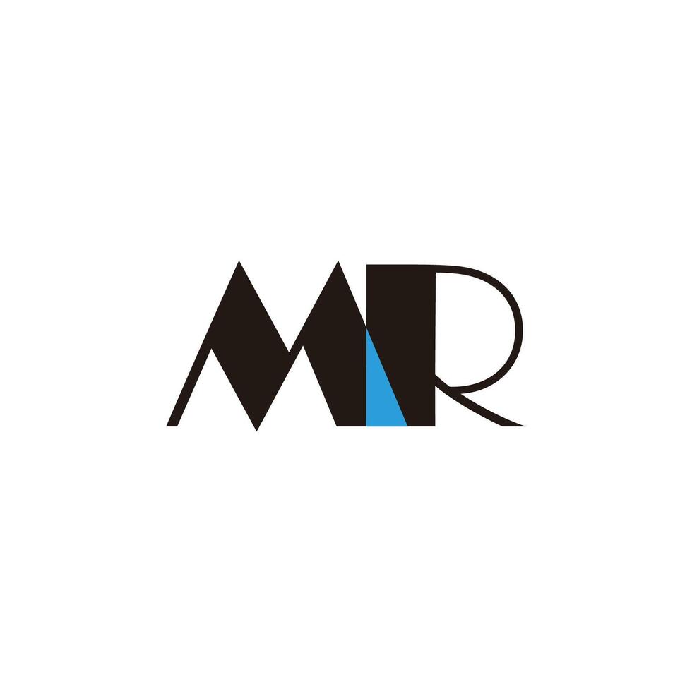 letters mr simple linked thick font simple logo vector