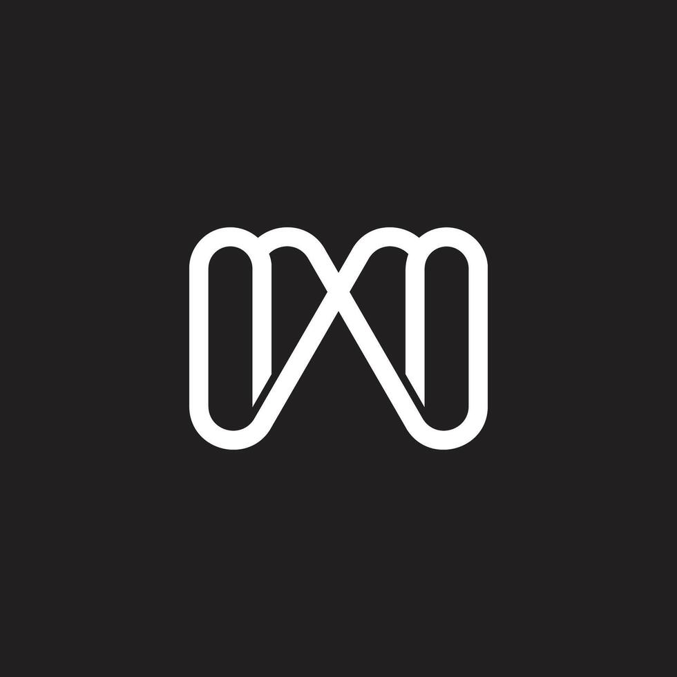 letters wx thin lines simple linked logo vector