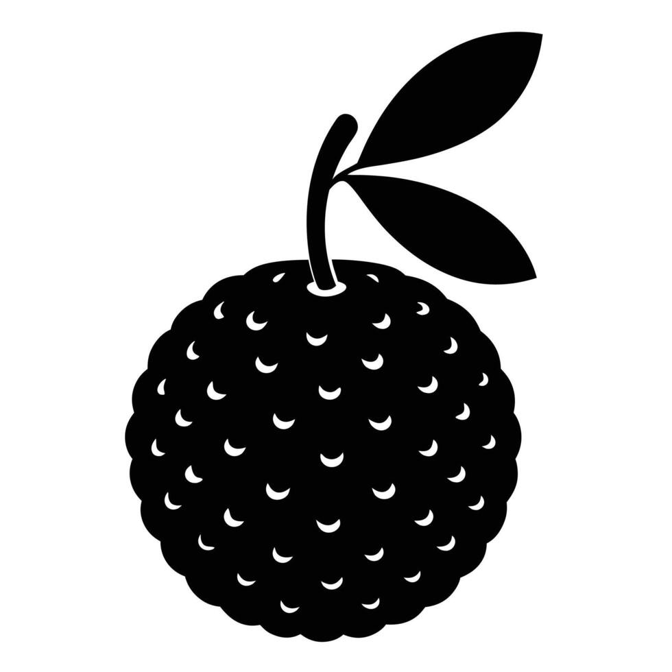 Stylized Black Illustration of Lychee vector