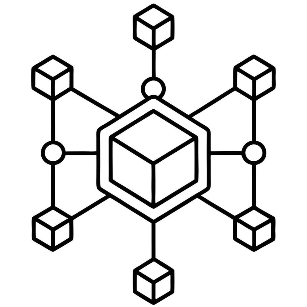Blockchain Icon Art vector