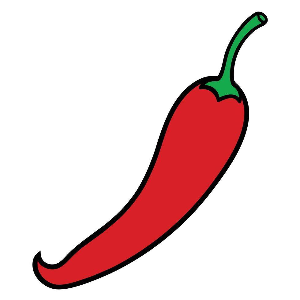 Minimalist Red Chili Icon Design vector