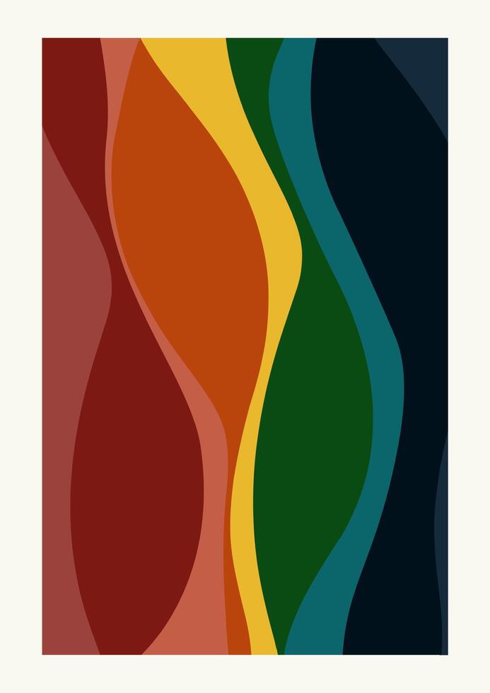 Abstract mid century colorful poster with geometric shapes. Modern Memphis minimalist flat art vector