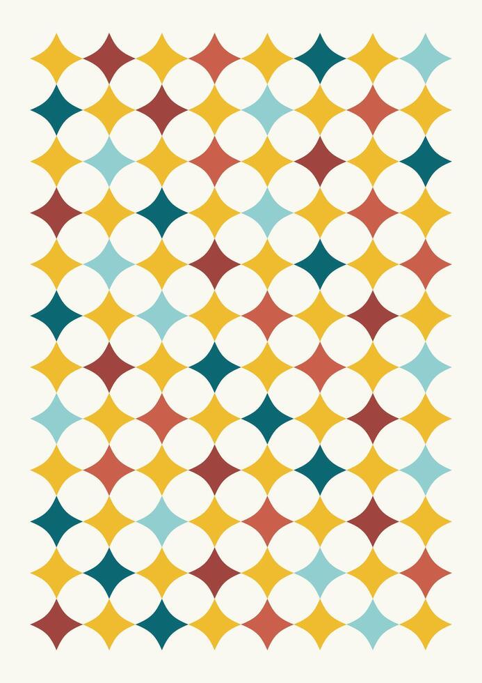 Modern abstract geometric background with rectangles. Retro Scandinavian style poster vector