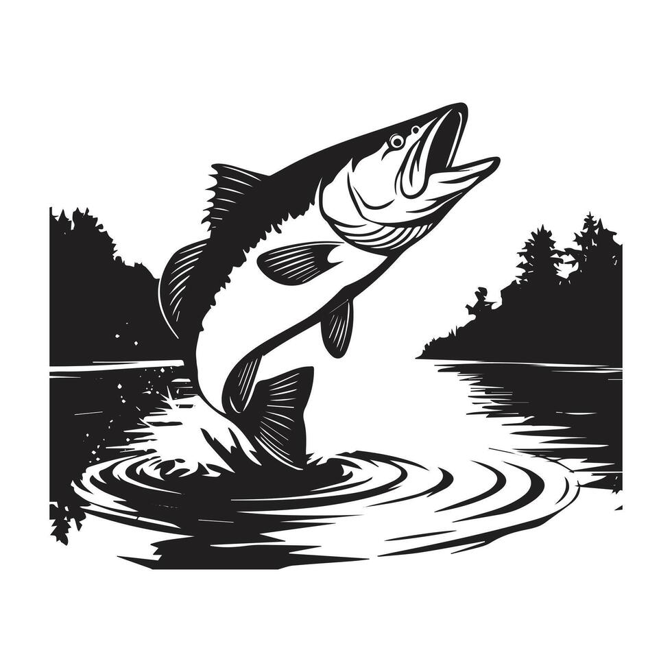 a fish jumping in the water vector