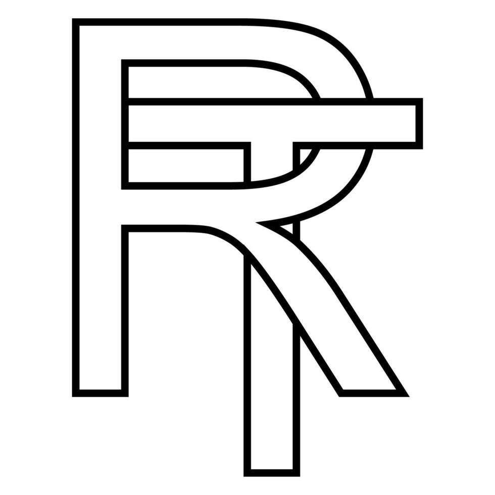 Logo sign rt tr, icon double letters logotype r t vector
