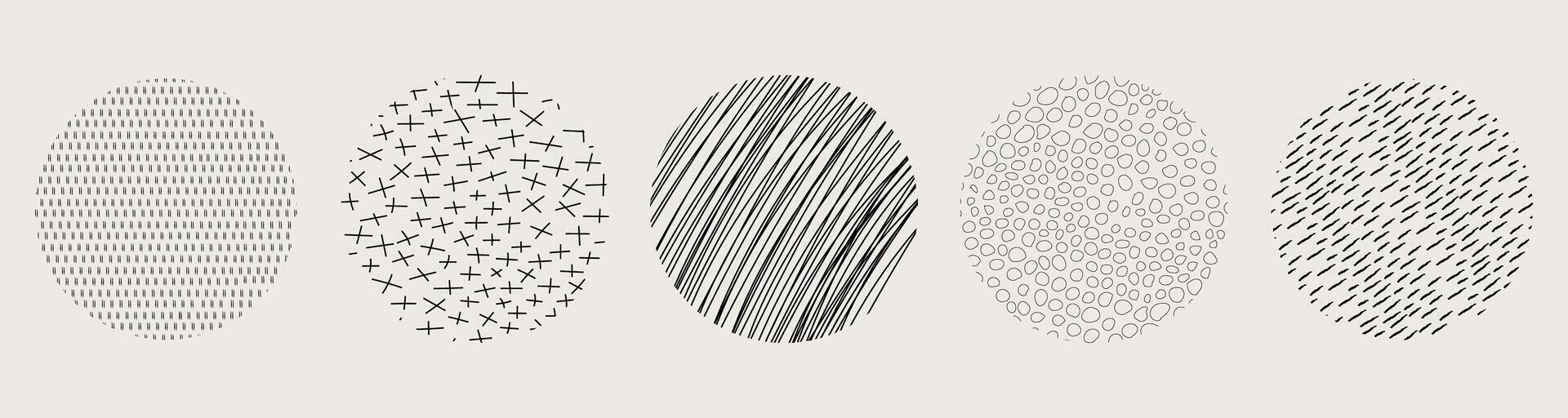 Slash quirky irregular lines textures set in doodle hand drawn style. Collection striped, dottes, abstract prints, marker or pensil brush stroke. vector