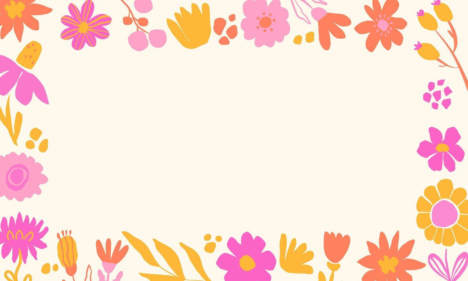 Floral frame template with abstract bright colours, berries, leaves vector