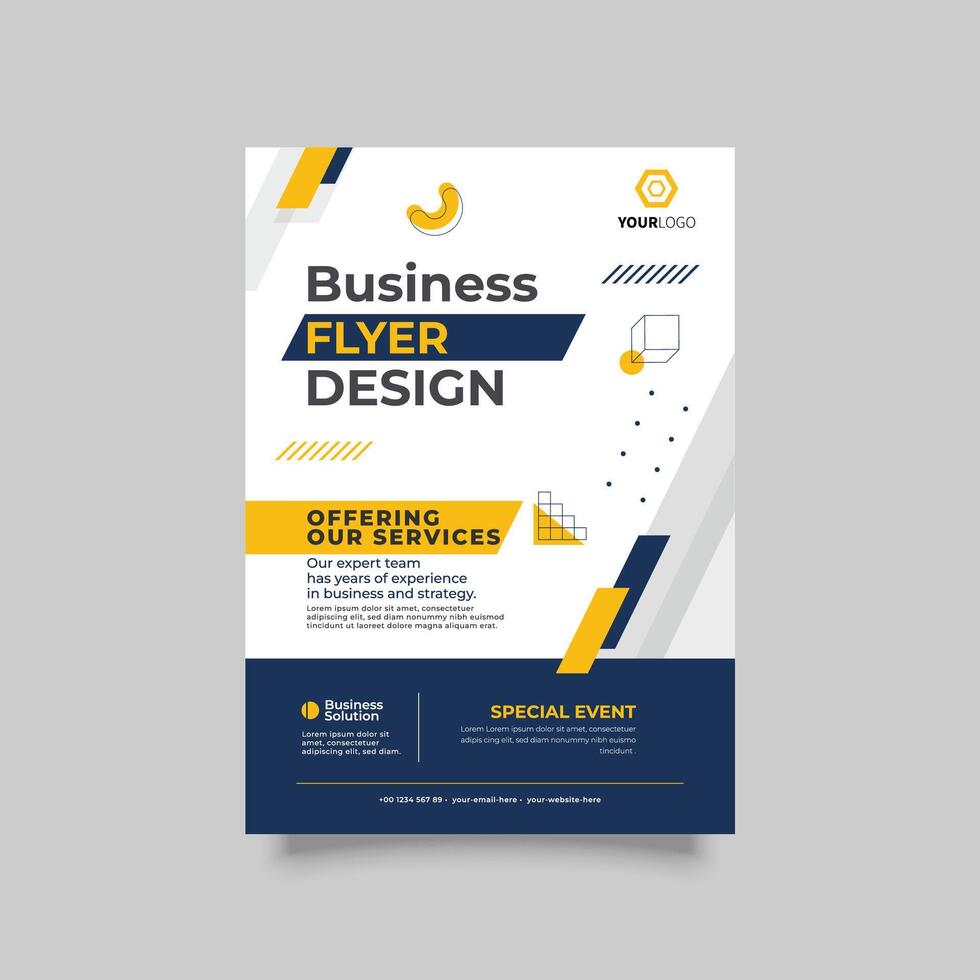 Modern flyer design template, free business flyer design template download vector