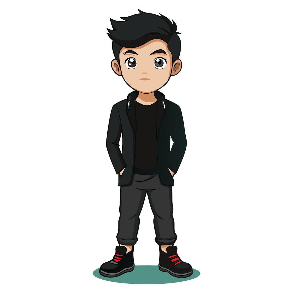 A cartoon drawing of a man with a smile on his face vector