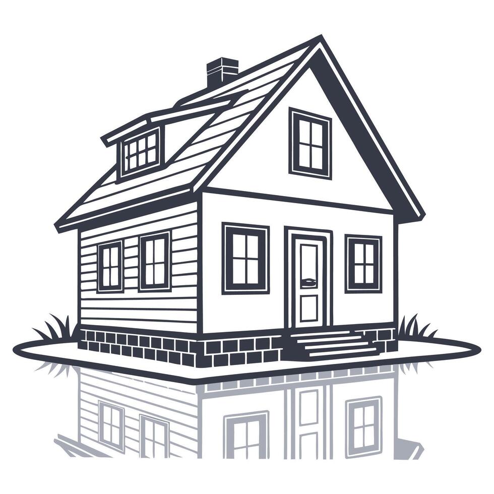 Flat design house silhouette vector