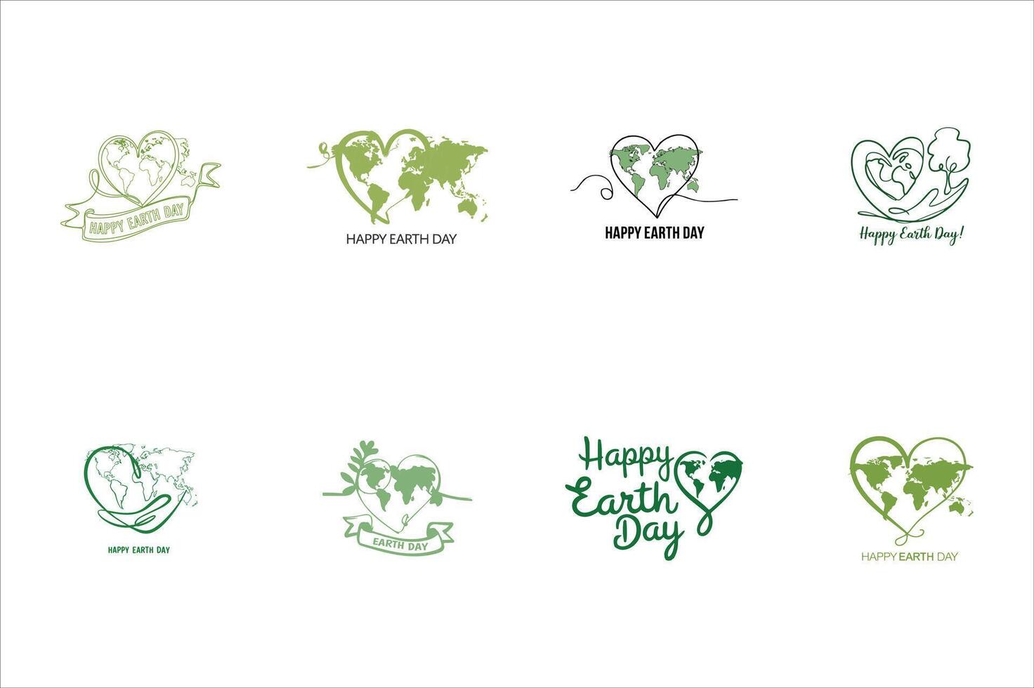 Set of Ecology concept. Green earth ,Green leaf paper art. white background, vector