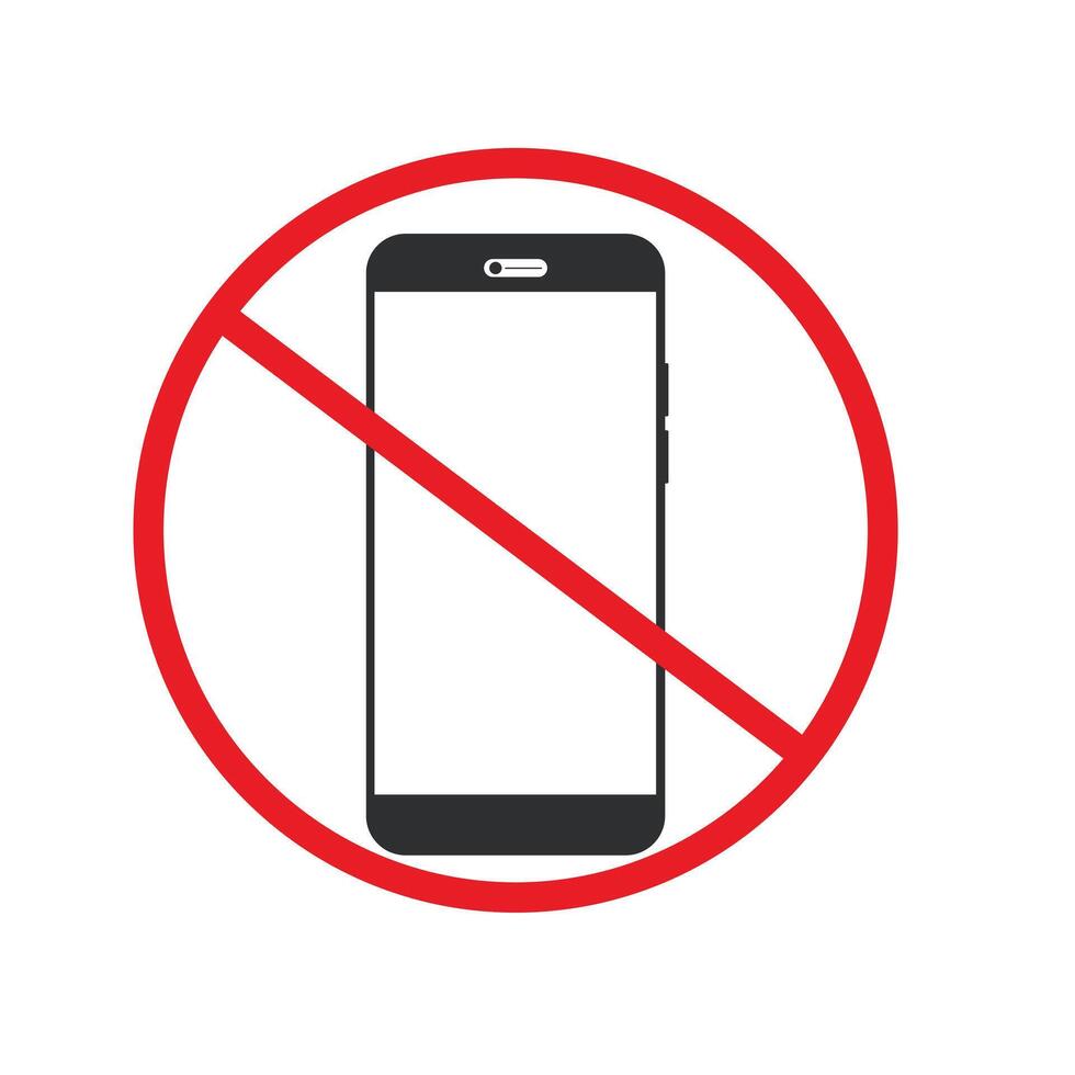 Stop using mobile phone or cellphone sign illustration vector