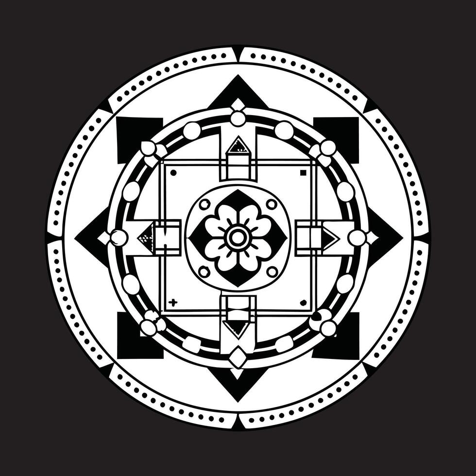 The sri yantra is a sacred symbol of the indian culture vector