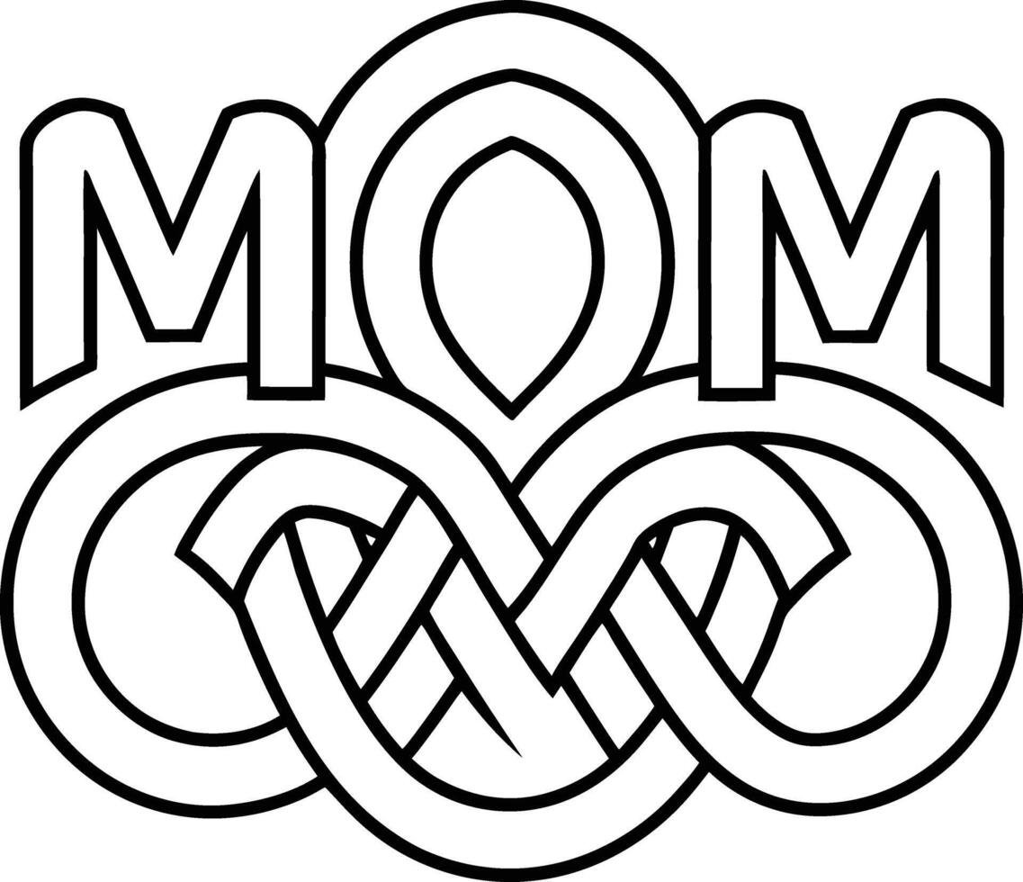 Mom and dad knot coloring pages vector