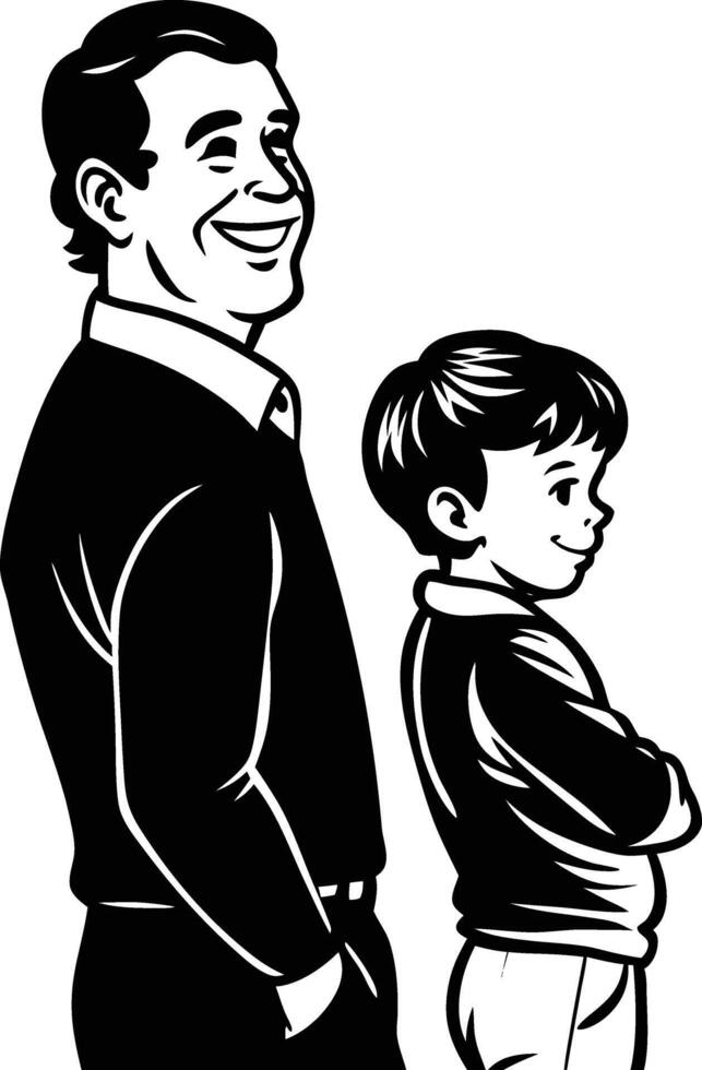 Father and son clip art vector