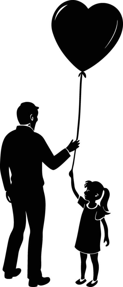 Father and daughter silhouette clipart vector