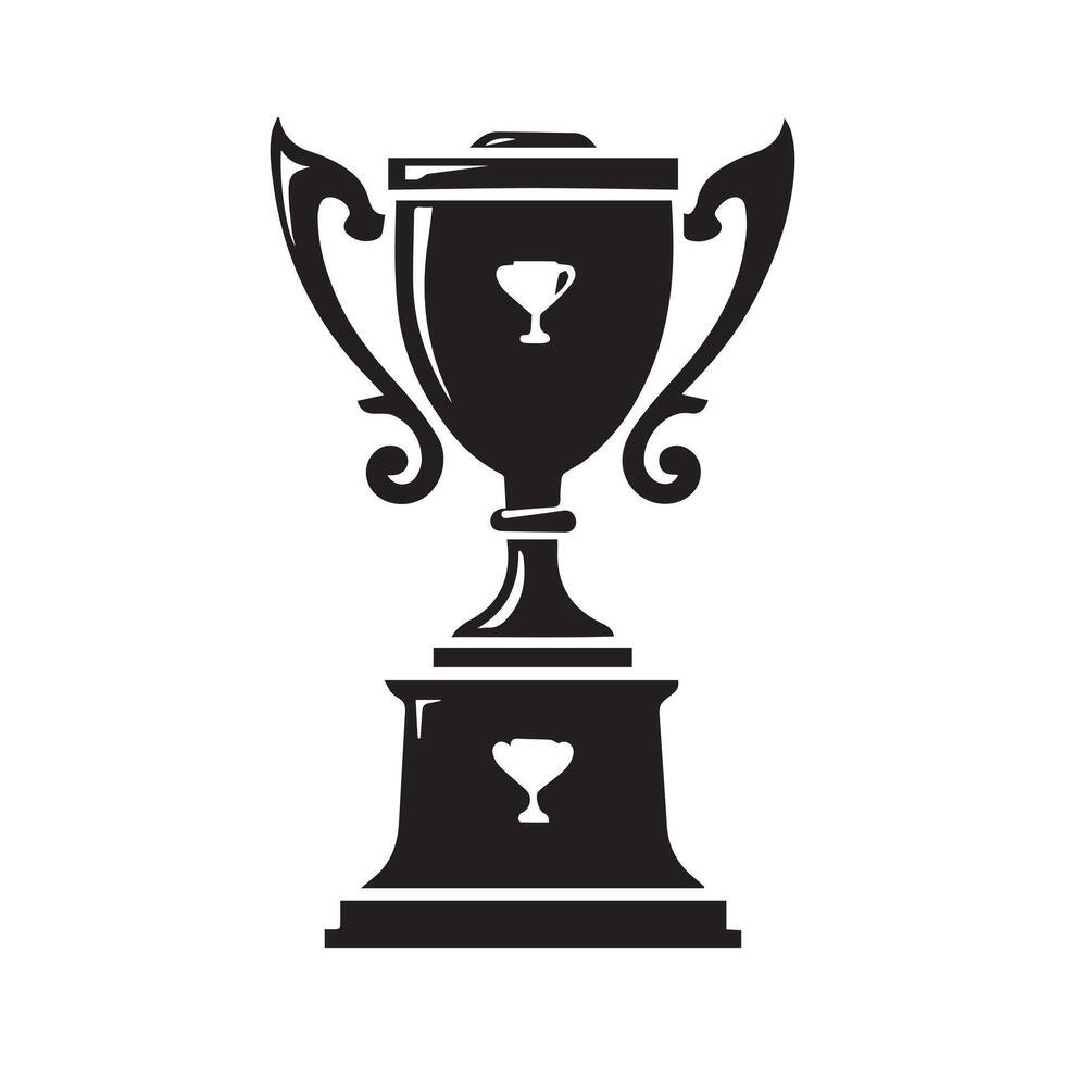 Trophy silhouette art white background vector