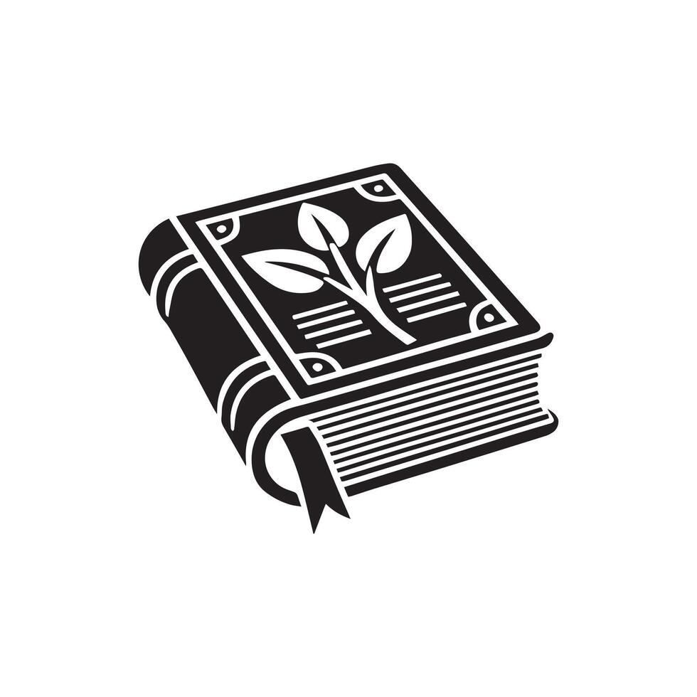 Book Silhouette - Icon of Knowledge and Learning on White Background vector