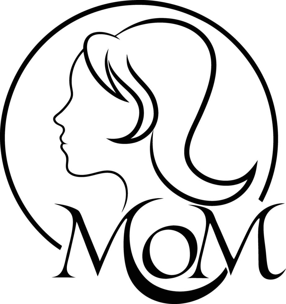 The logo for mom's salon vector