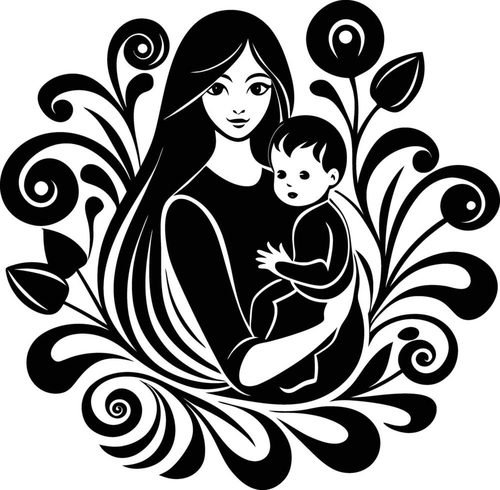 Mother and child vector