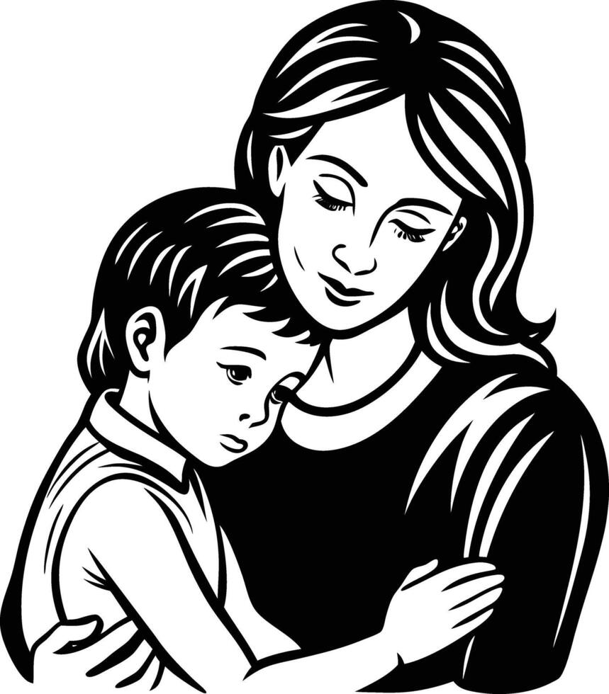Mother and child clipart vector