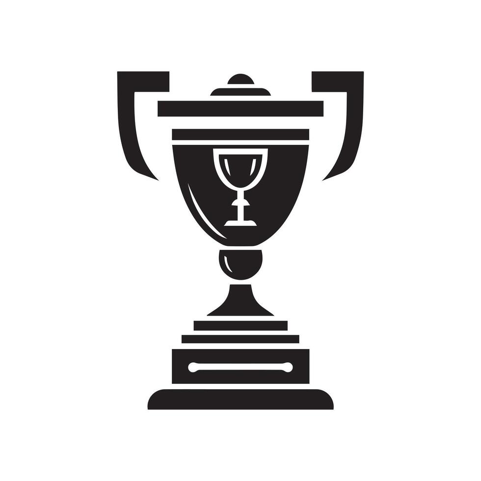 Trophy silhouette art white background vector