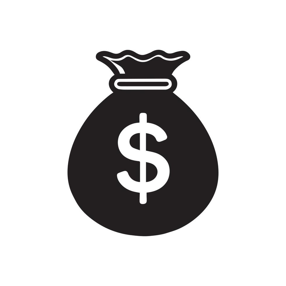 bag with money icon. Element of finance illustration. Premium quality graphic design icon. Signs and symbols collection icon for websites, web design, mobile app on white background vector