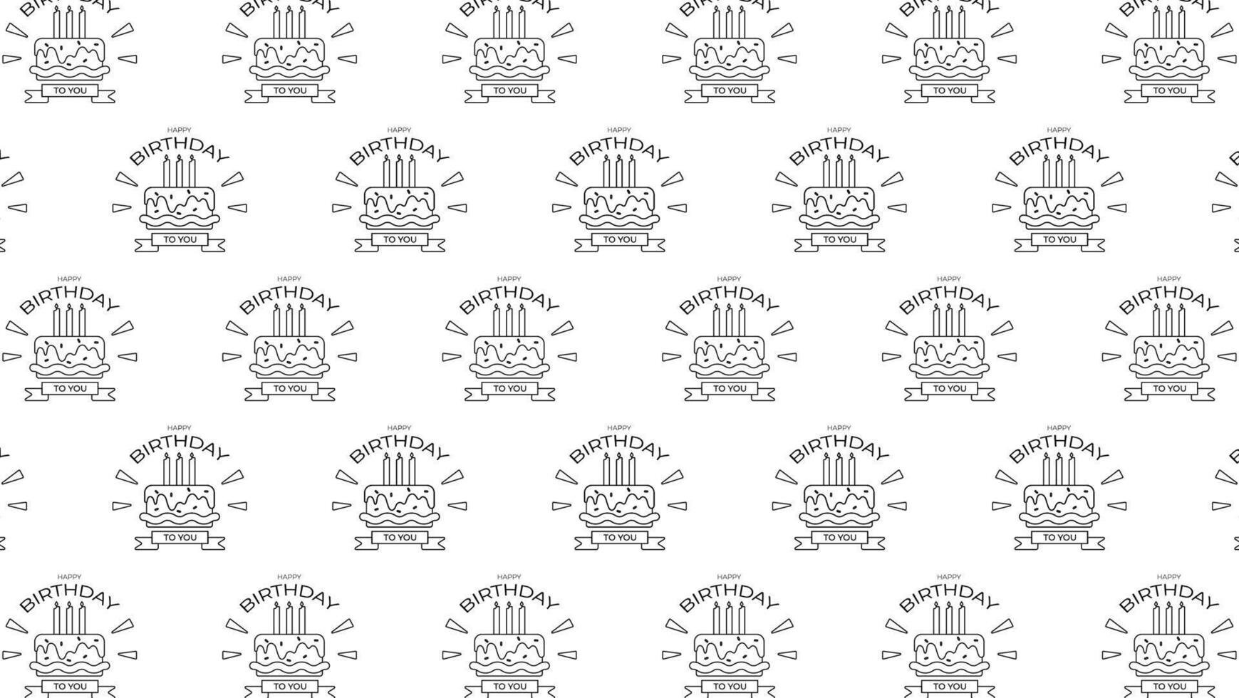 birthday pattern design in black color. great for greeting card, gift box and banner. vector