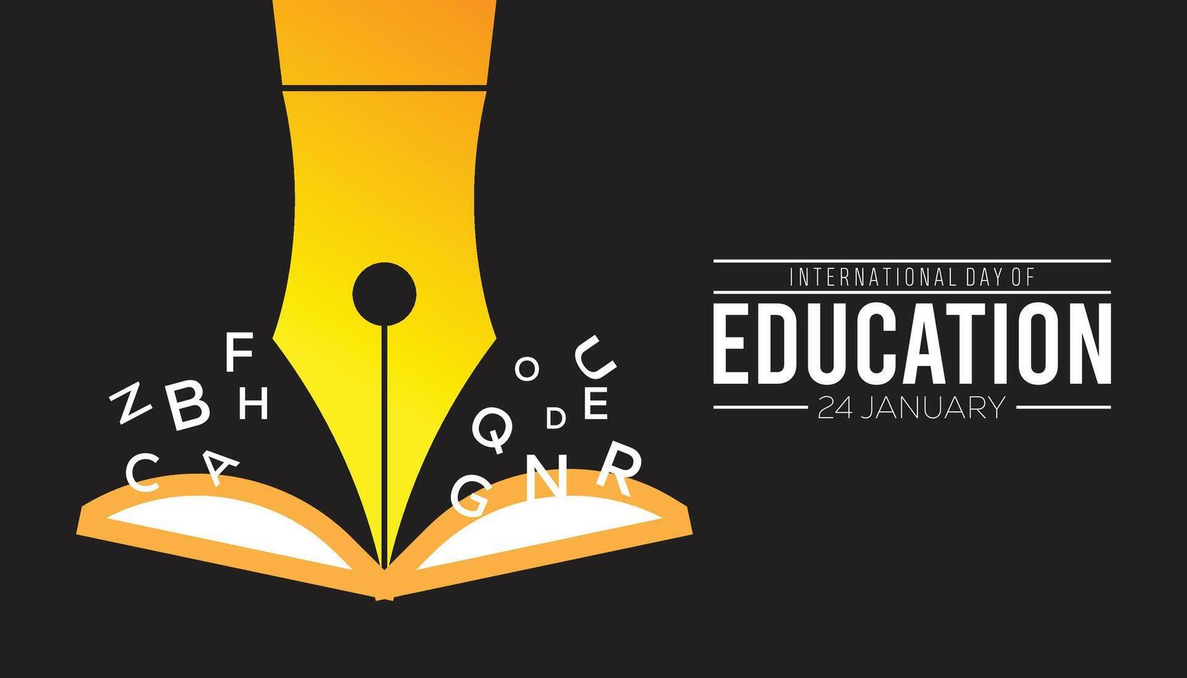 International Day of Education observed each year during January. International Day of Education creative concept design. template for banner, greeting card, poster with background. vector