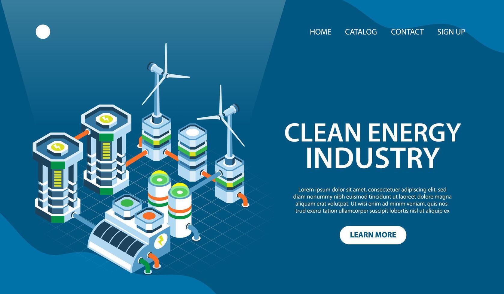 Smart industry landing page template vector