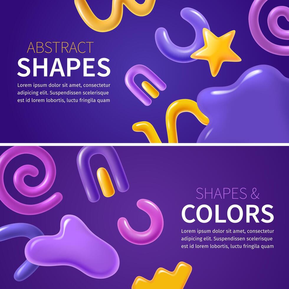 Set of two horizontal banner template vector