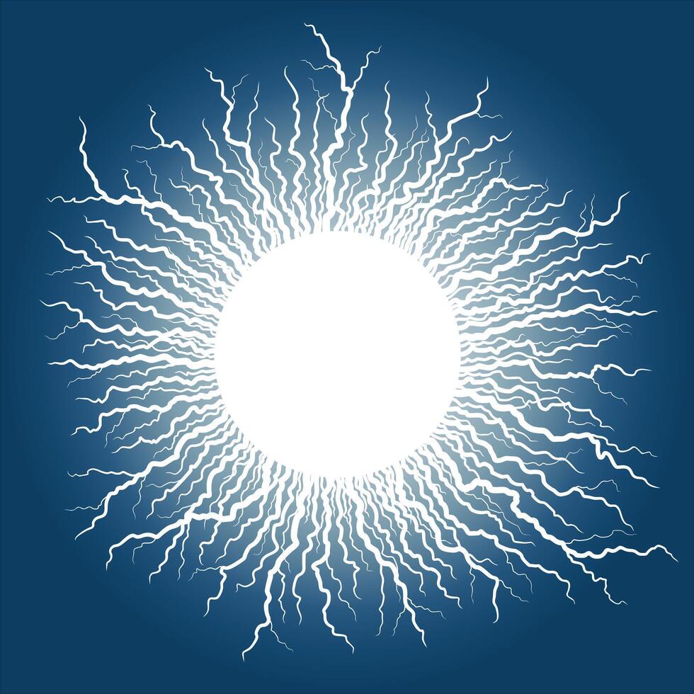 Blue background with ball lightning. vector