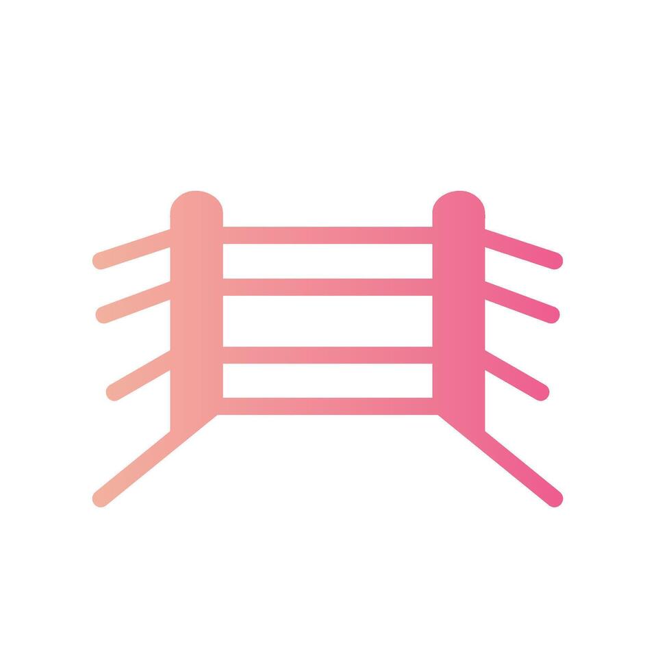 boxing ring Flat Gradient Icon White Background vector
