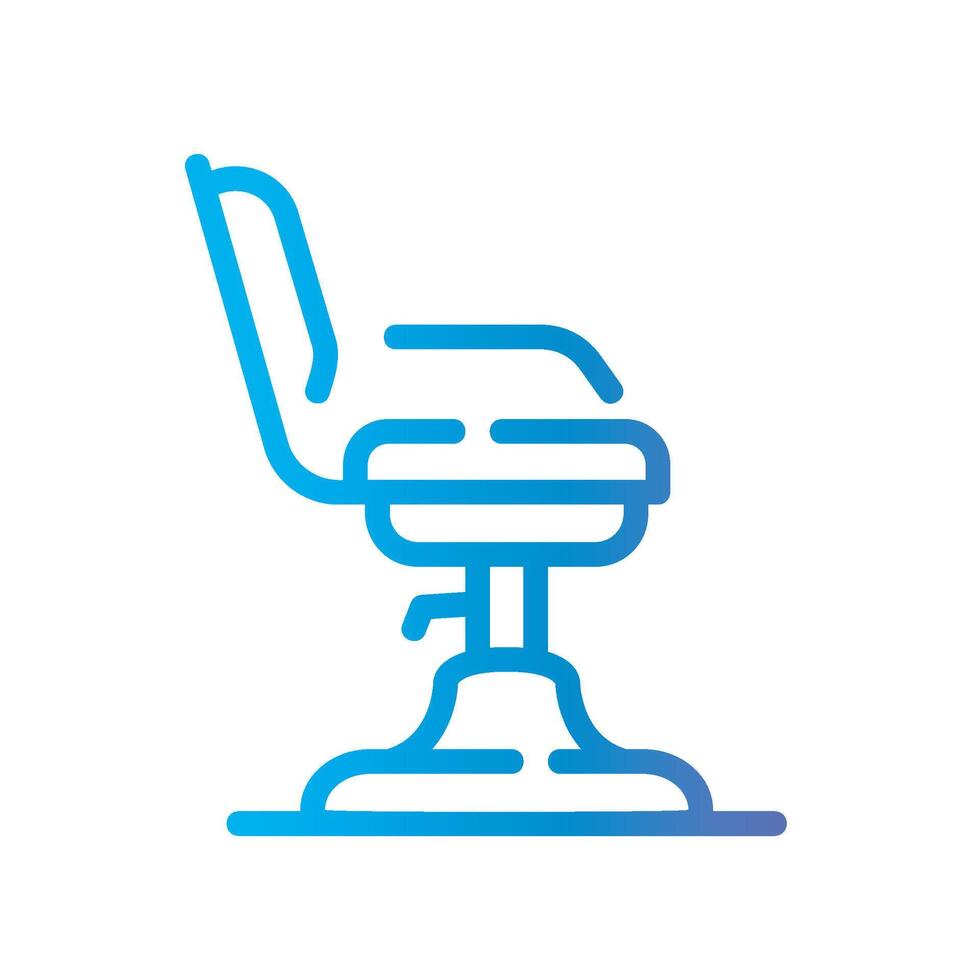 barber chair Line Gradient Icon White Background vector