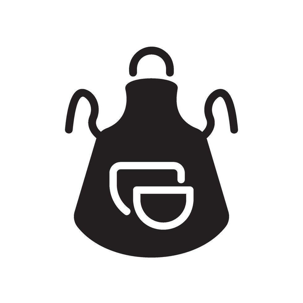 apron Glyph Icon White Background vector