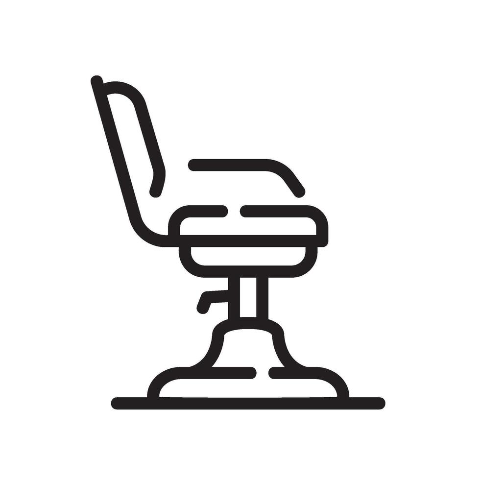 barber chair Line Icon White Background vector