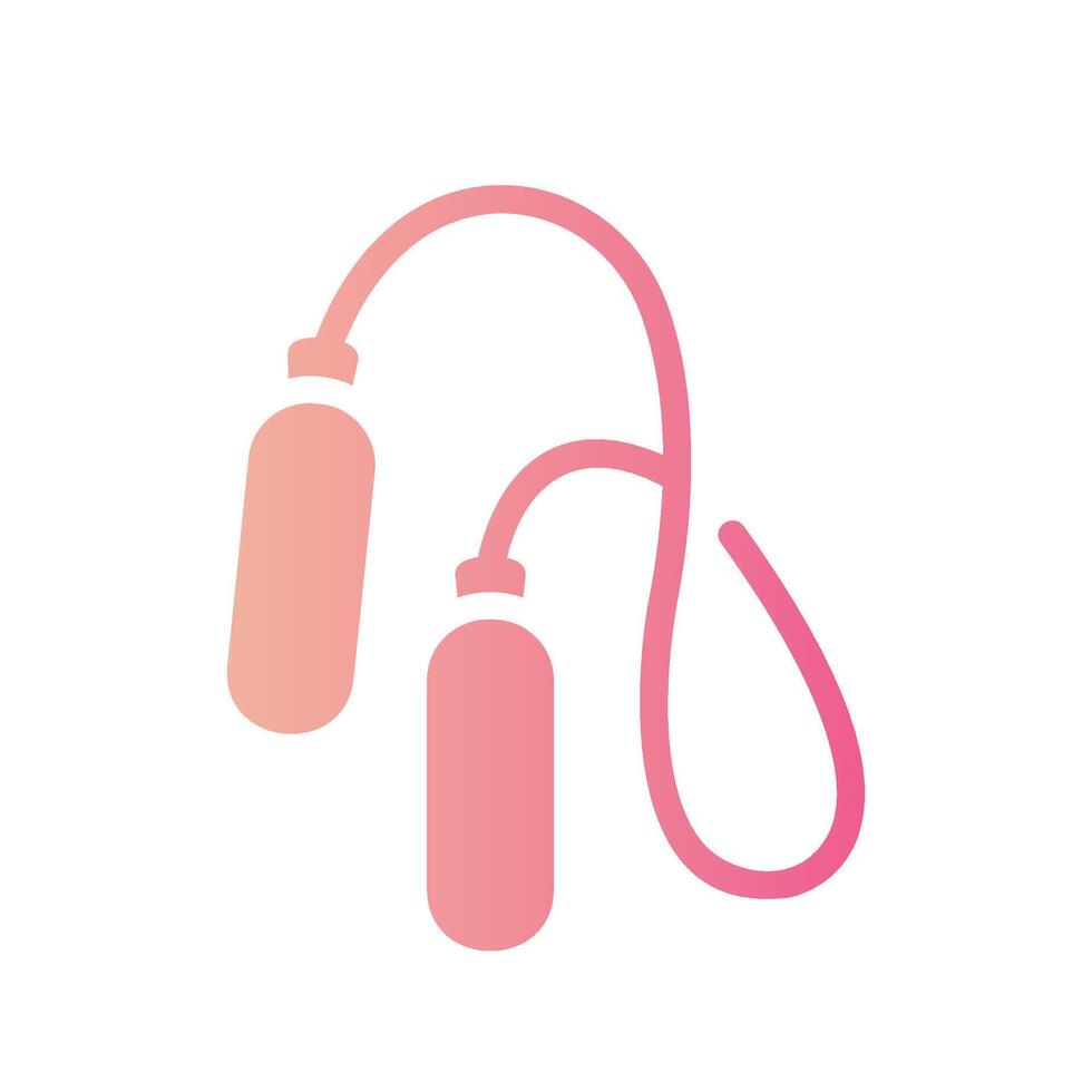 skipping rope Flat Gradient Icon White Background vector