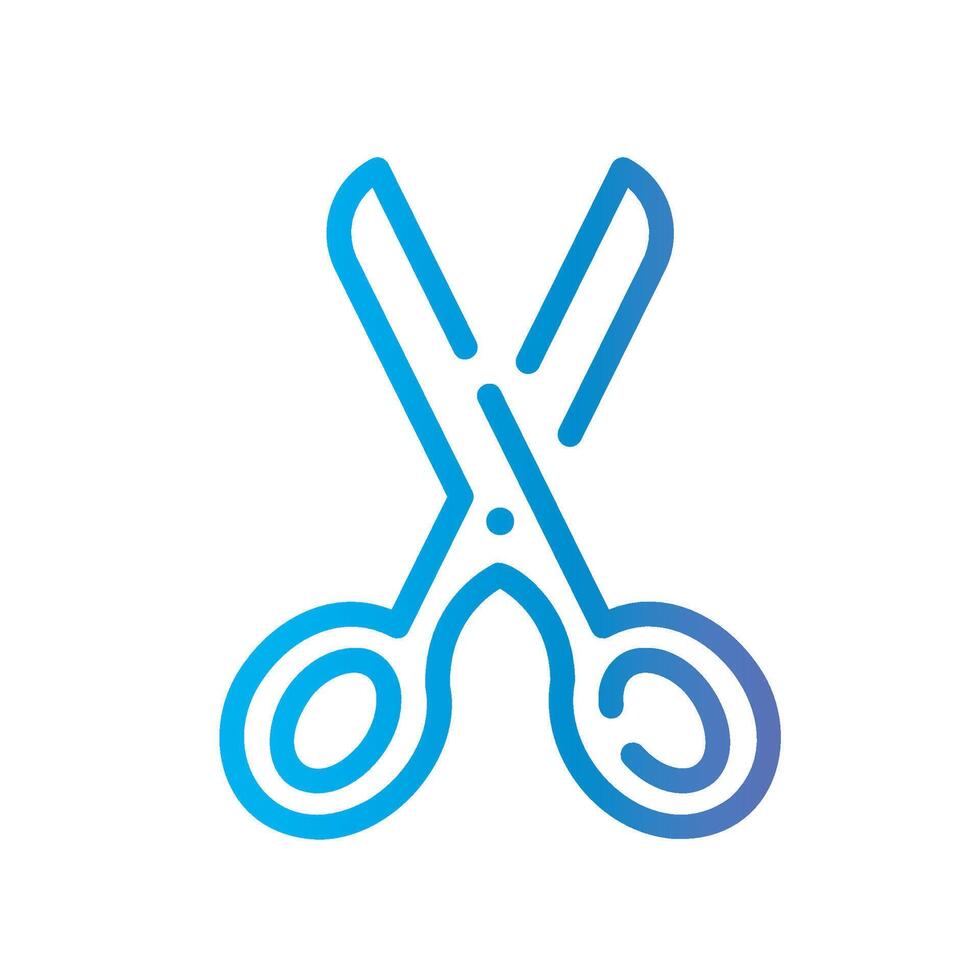 scissors Line Gradient Icon White Background vector