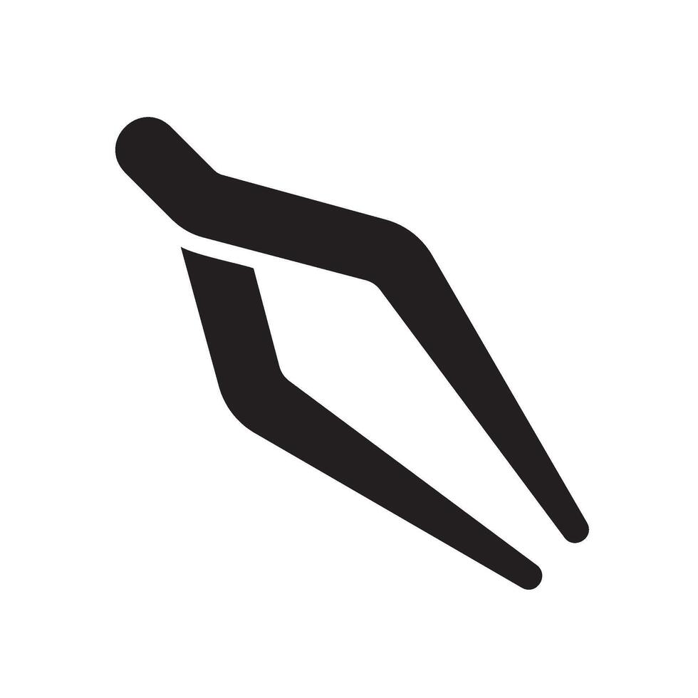 tweezers Glyph Icon White Background vector